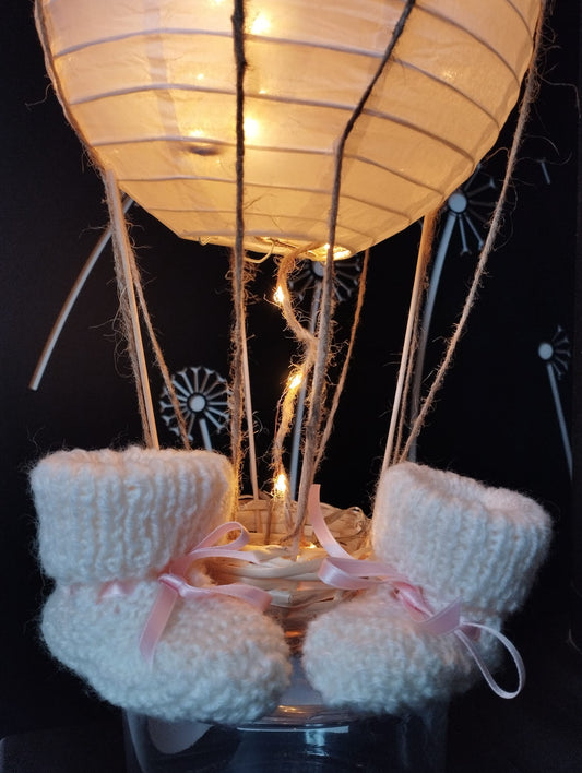 Chaussons pour Bébé Blanc avec lacets Rose